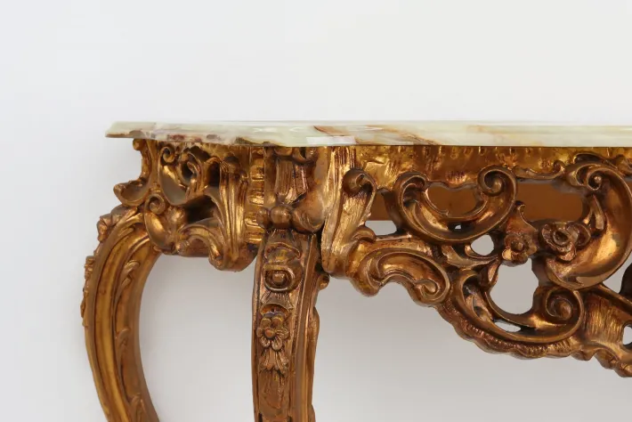 Pamono 20th Century Louis Xv Style Console with Marble Top, France, 1970s Clearance