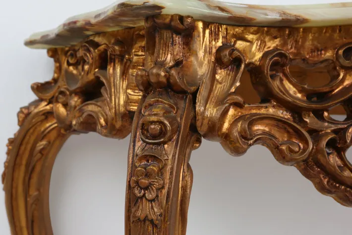 Pamono 20th Century Louis Xv Style Console with Marble Top, France, 1970s Clearance