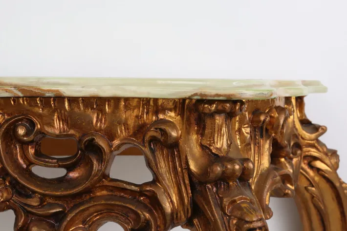 Pamono 20th Century Louis Xv Style Console with Marble Top, France, 1970s Clearance