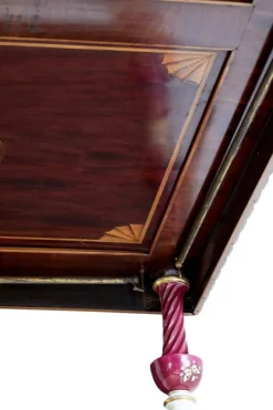 Pamono 19th Century Mahogany and Porcelain 4 Poster Bed New