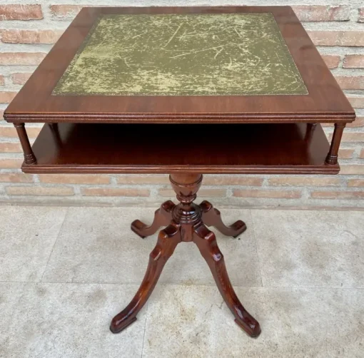 Pamono 19th Century Regency Wood Game Table with Green Leather Top, 1890s Sale