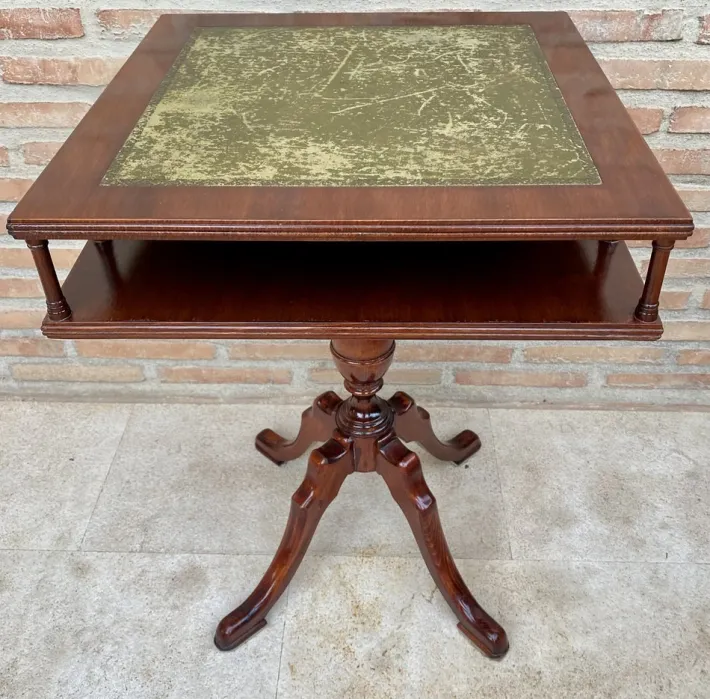 Pamono 19th Century Regency Wood Game Table with Green Leather Top, 1890s Sale