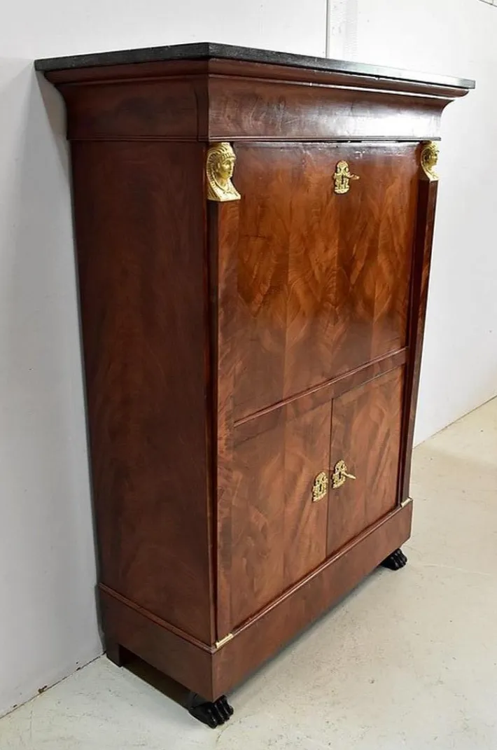 Pamono 19th Century Retour d’Égypte Mahogany Burl Veneer Secretaire Outlet