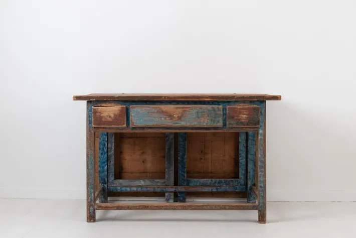 Pamono 19th Century Swedish Folk Art Blue Work Table Outlet