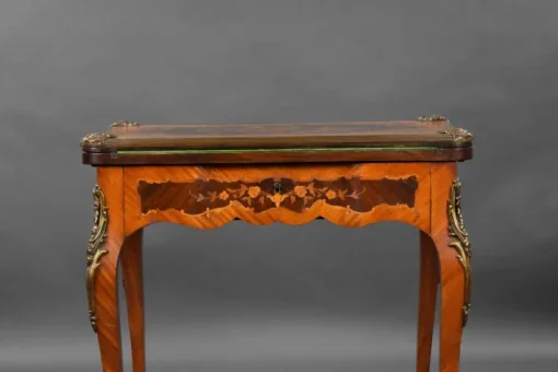 Pamono 19th Century Victorian English Walnut & Marquetry Card Table Discount