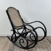Pamono Thonet Rocking Chair in Blackened Curved Wood and Cane, 1900s by Michael Thonet, 1890s Outlet