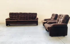 Pamono Three-Seater Sofa and Lounge Chairs by Tobia & Afra Scarpa for B&B Italia, 1970, Set of 3