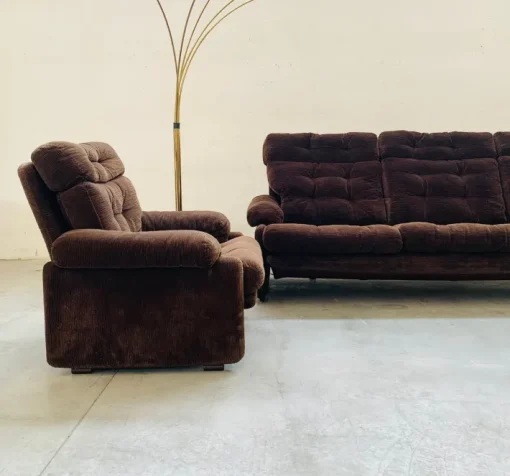 Pamono Three-Seater Sofa and Lounge Chairs by Tobia & Afra Scarpa for B&B Italia, 1970, Set of 3