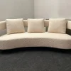 Pamono Three-Seater Sofa with Conical Legs in White Bouclé Wood, 2000s