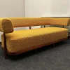 Pamono Three-Seater Sofa with Tapered Legs in Mustard-Colored Bouclé Wood, 2000s Hot