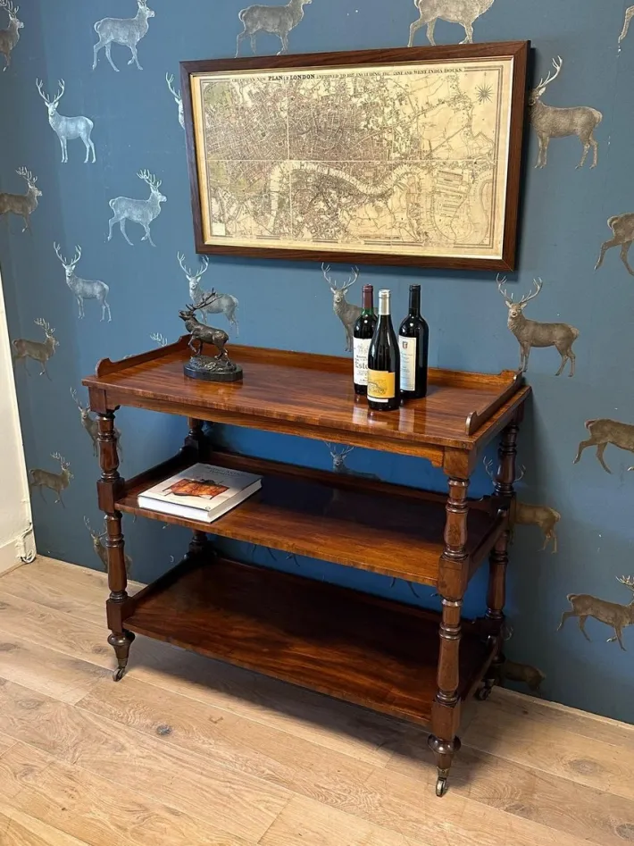 Pamono Three-Tiered Shelf in Mahogany