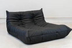 Pamono Togo Chaise Lounge in Black Leather byy Michel Ducaroy for Ligne Roset, 1974 Sale
