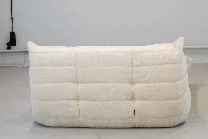 Pamono Togo Chaise Lounge in Bouclette White Fabric attributed to Michel Ducaroy for Ligne Roset, 1974 Sale
