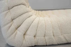 Pamono Togo Chaise Lounge in Bouclette White Fabric attributed to Michel Ducaroy for Ligne Roset, 1974 Sale