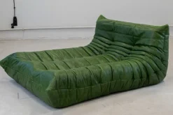 Pamono Togo Chaise Lounge in Greenleather attributed to Michel Ducaroy for Ligne Roset, 1974 Online