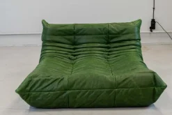 Pamono Togo Chaise Lounge in Greenleather attributed to Michel Ducaroy for Ligne Roset, 1974 Online