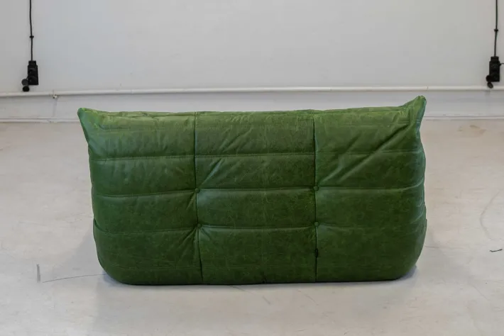 Pamono Togo Chaise Lounge in Greenleather attributed to Michel Ducaroy for Ligne Roset, 1974 Online