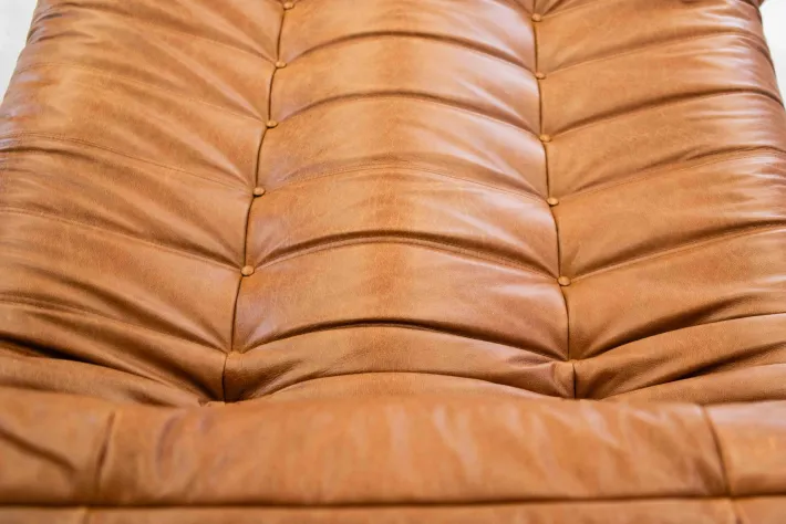 Pamono Togo Chaise Lounge in Pine Leather by Michel Ducaroy for Ligne Roset, 1974