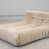 Pamono Togo Chaise Lounge in White Curduroy Fabric attributed to Michel Ducaroy for Ligne Roset, 1974 Clearance