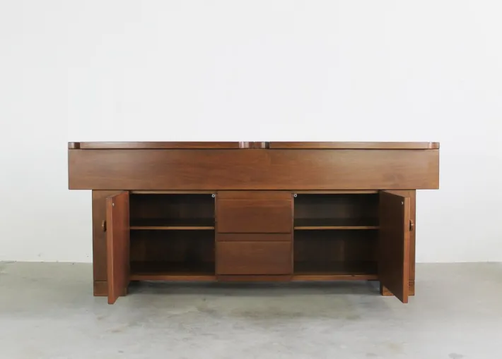 Pamono Torbecchia Sideboard in Walnut by Giovanni Michelucci for Poltronova, 1964 Sale