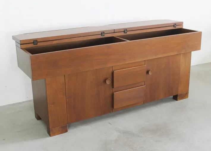 Pamono Torbecchia Sideboard in Walnut by Giovanni Michelucci for Poltronova, 1964 Sale