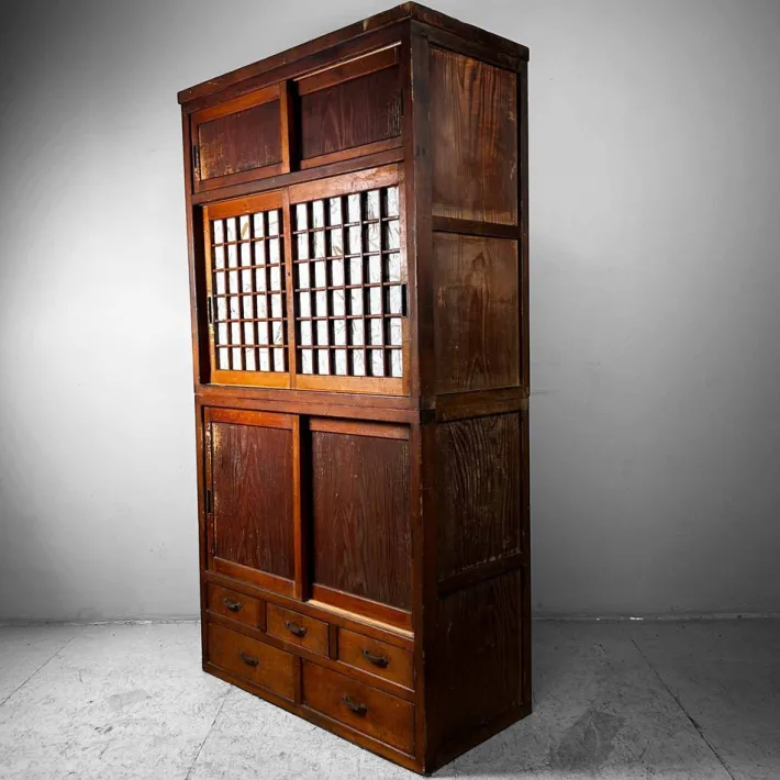 Pamono Traditional Japanese Tansu Storage Cabinet, 1920s, Set of 2 Outlet