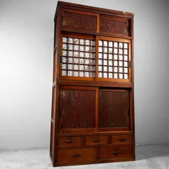 Pamono Traditional Japanese Tansu Storage Cabinet, 1920s, Set of 2 Outlet