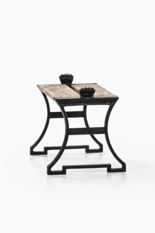 Pamono Trädgårdsmöbel Nr 2 Stools in Cast Iron and Painted Wood attributed to Folke Bensow, 1920, Set of 2 Hot