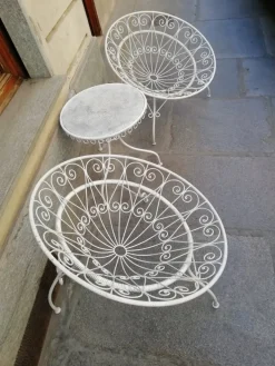 Pamono Tripod Armchairs with Table by Mathieu Mategot, 1950s, Set of 3