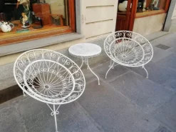 Pamono Tripod Armchairs with Table by Mathieu Mategot, 1950s, Set of 3