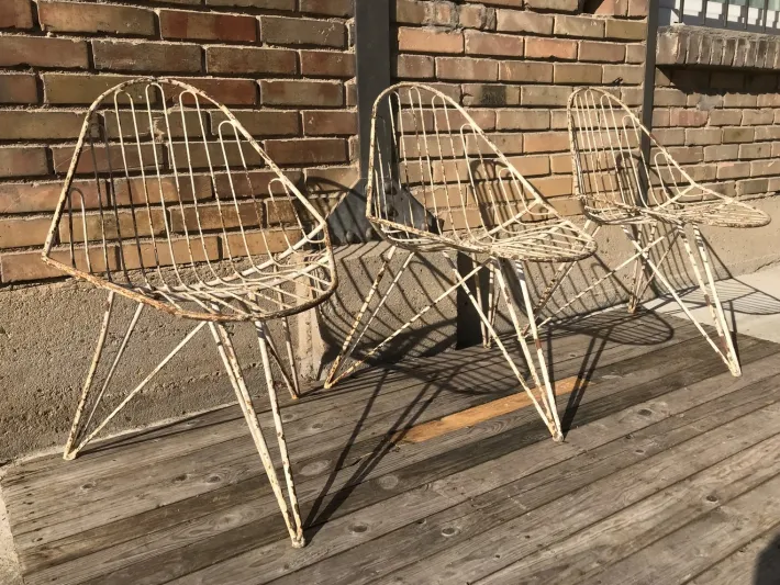 Pamono Tripod Iron Garden Chair, 1950s Best