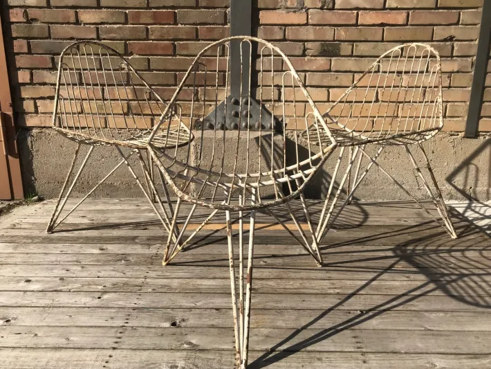 Pamono Tripod Iron Garden Chair, 1950s Best