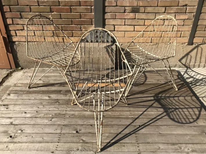 Pamono Tripod Iron Garden Chair, 1950s Best