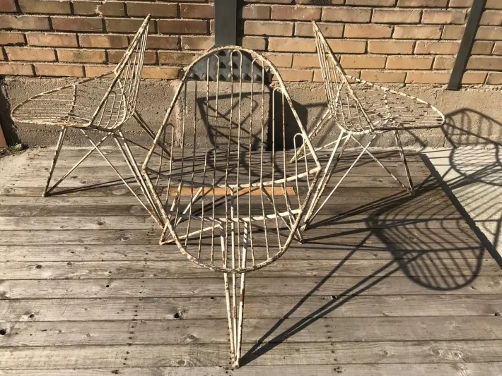 Pamono Tripod Iron Garden Chair, 1950s Best
