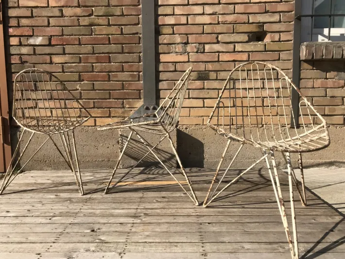 Pamono Tripod Iron Garden Chair, 1950s Best