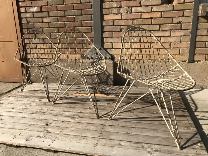 Pamono Tripod Iron Garden Chair, 1950s Best