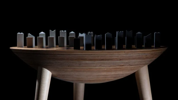 Pamono Trojan Chess Table from Futuro Studio, 2019, Set of 33 New