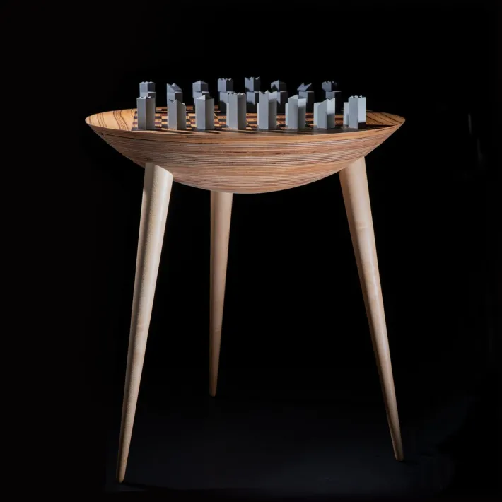 Pamono Trojan Chess Table from Futuro Studio, 2019, Set of 33 New