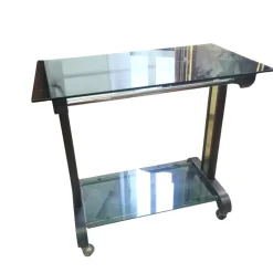 Pamono Trolley with Smoked Shelves, 1960s New