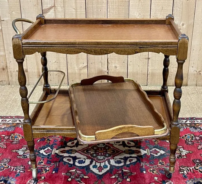 Pamono Trolley with Tray in Beech, 1960s Outlet
