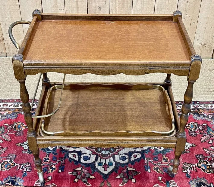 Pamono Trolley with Tray in Beech, 1960s Outlet