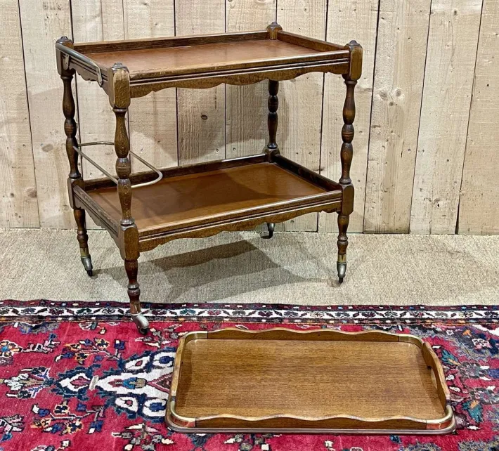Pamono Trolley with Tray in Beech, 1960s Outlet