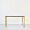 Pamono Tubular Brass and Smoked Glass Coffee Table, 1960s Hot
