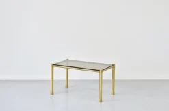 Pamono Tubular Brass and Smoked Glass Coffee Table, 1960s Hot