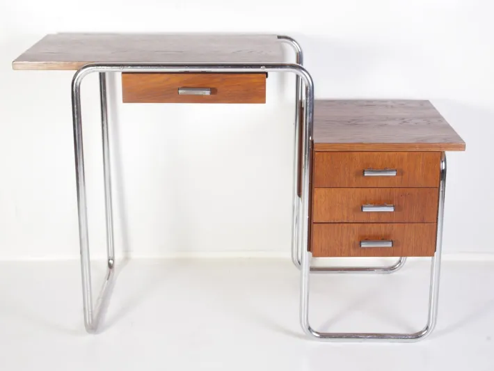 Pamono Tubular Chrome Table or Desk from Kovona, 1950s New