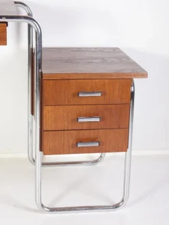 Pamono Tubular Chrome Table or Desk from Kovona, 1950s New