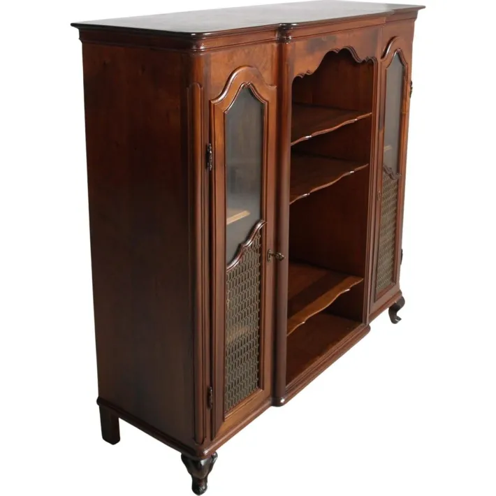 Pamono Tuscan Baroque Style Walnut Display Sideboard with Brass Grilles by Michele Bonciani, 1940s Online