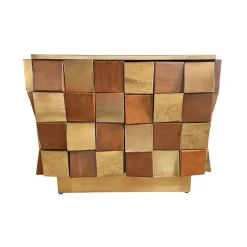 Pamono Two-Door Sideboard in Brass and Wood, 1980s Discount