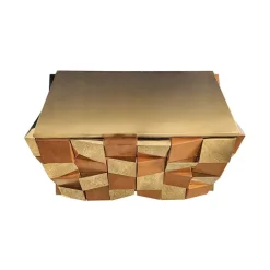 Pamono Two-Door Sideboard in Brass and Wood, 1980s Discount