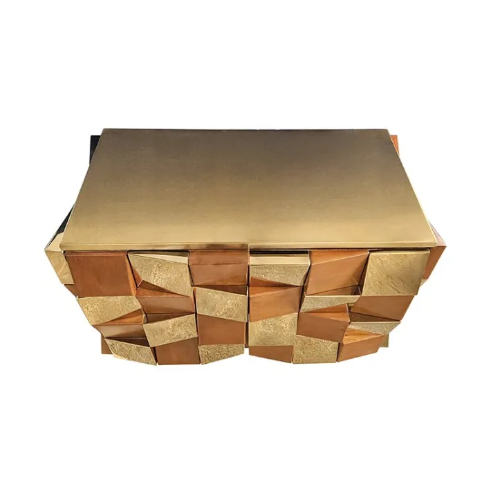 Pamono Two-Door Sideboard in Brass and Wood, 1980s Discount